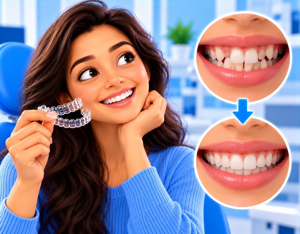 Illustrated educational graphic for “Are Clear Aligners Worth It?”. Not a photograph of a patient.