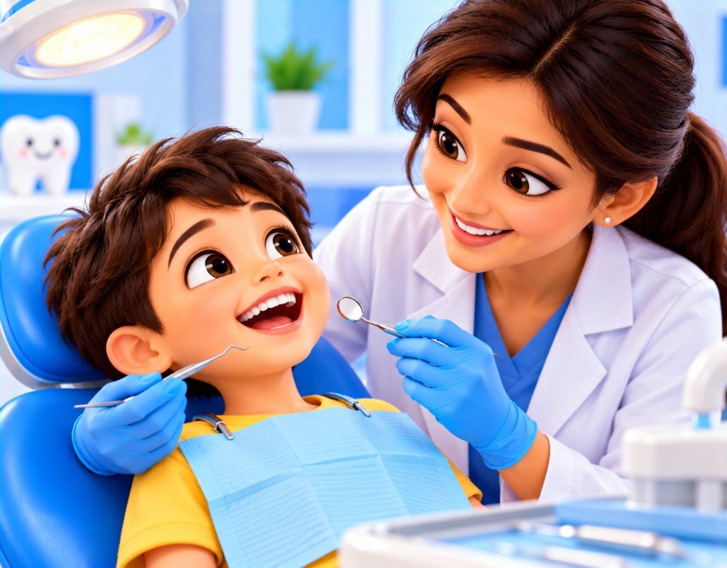 Illustrated educational graphic for “Kids Dentist in Airoli”. Not a photograph of a patient.