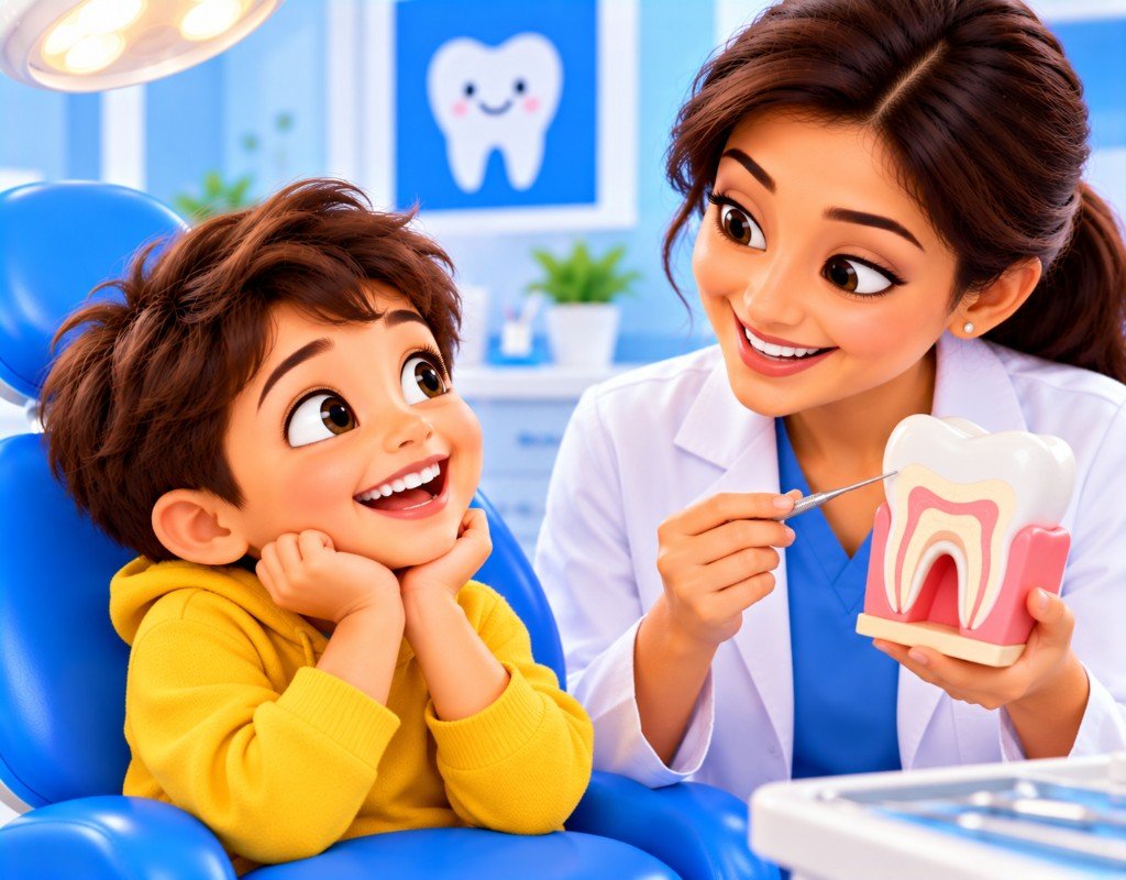 Illustrated educational graphic for “Why Baby Teeth Matter”. Not a photograph of a patient.